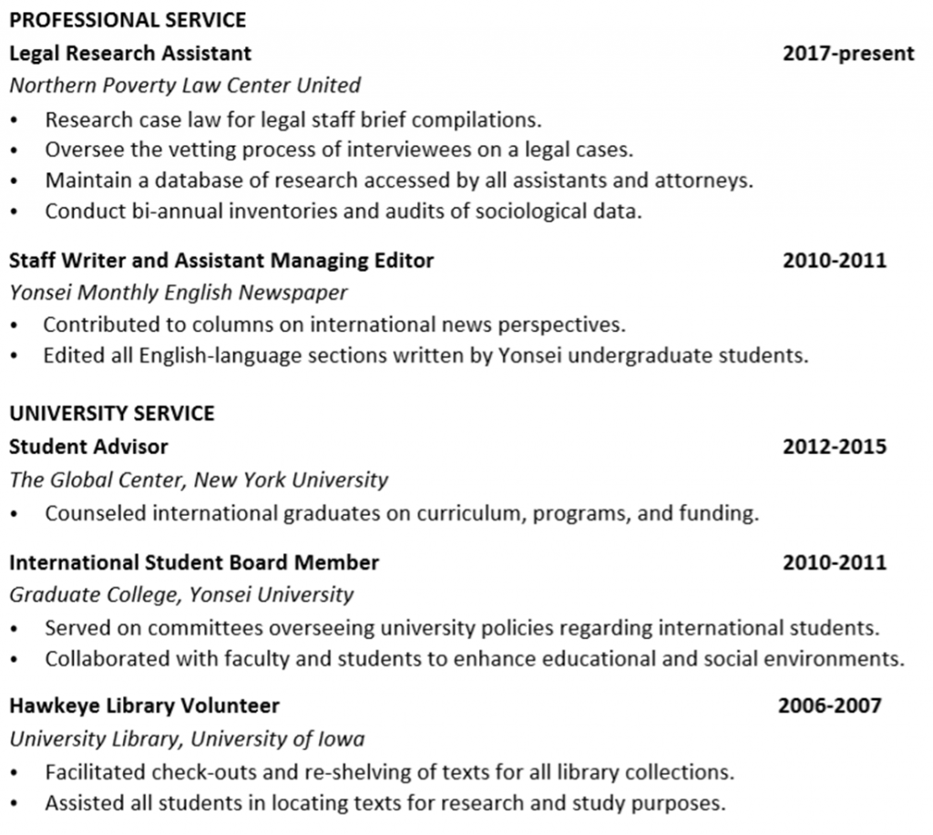 Academic Cv Example And Tips Wordvice 2023