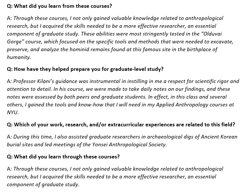 research statement for graduate school application